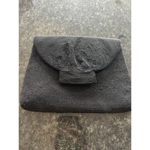 La Regale Beaded Black Clutch - Picture 1 of 8